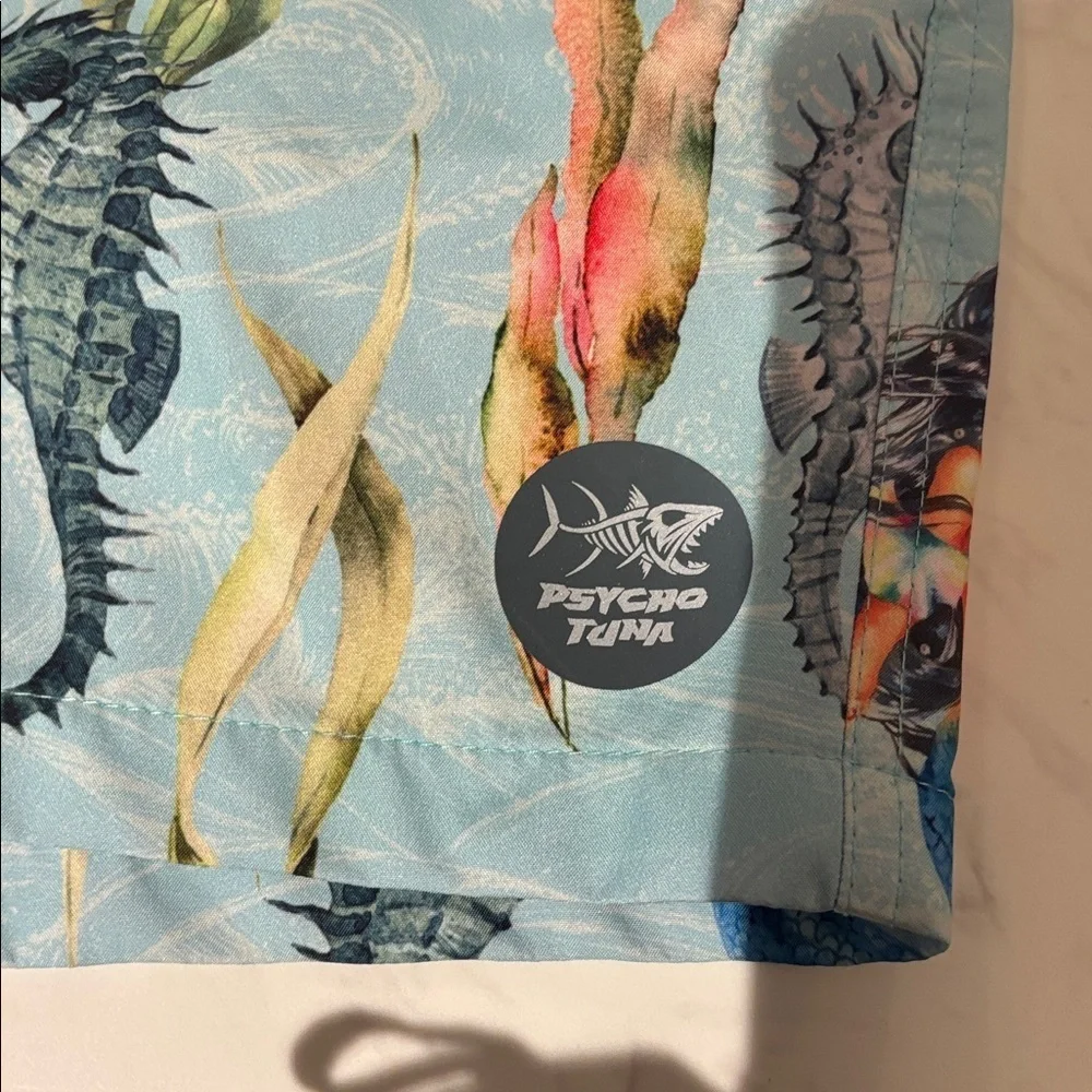 Psycho Tuna Seahorse and Mermaid Print Swim Shorts